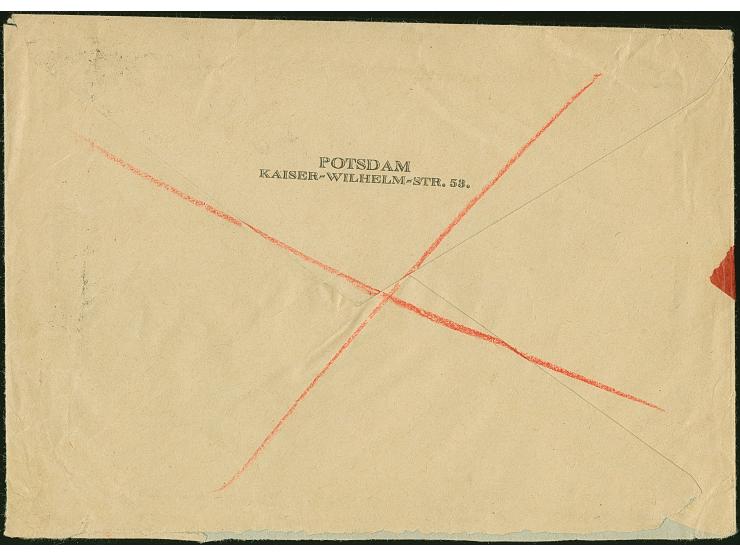 1928, Nothilfe-Heftchenblatt in MiF mit Mi. 428 auf R-Eilboten-Ortsbrief in Potsdam vom 9.4.29, die Frankatur ist echt und ei
