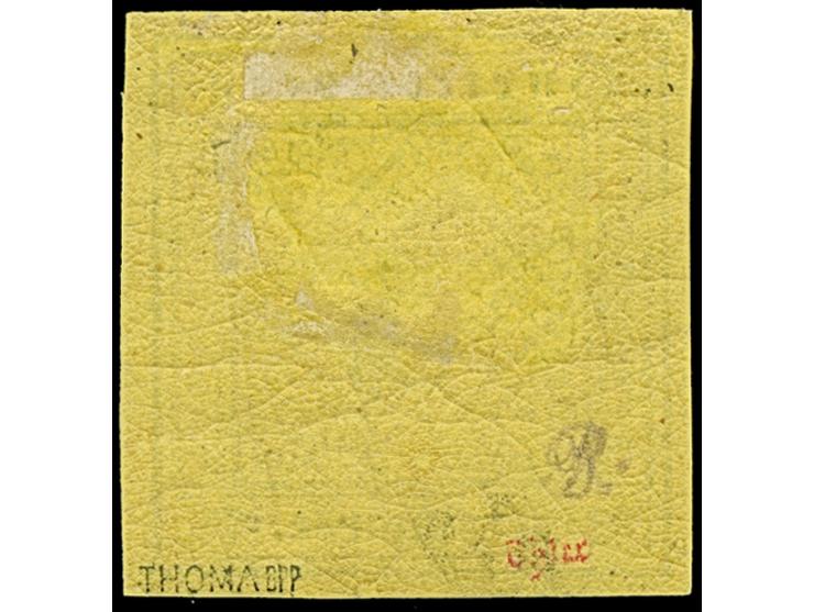 3 Kreuzer auf hellgelb, Type IVa, farbfrisch und allseits breitrandig, ungebraucht mit frischem Originalgummi, Falzrest und g