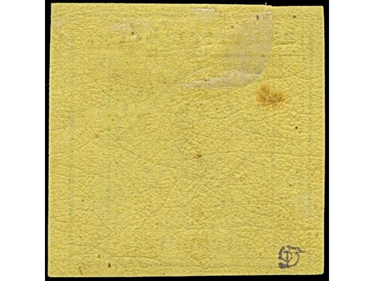 3 Kreuzer auf hellgelb, Type IVc, farbfrisch und allseits breitrandig, ungebraucht mit frischem Originalgummi. Rückseitig kle