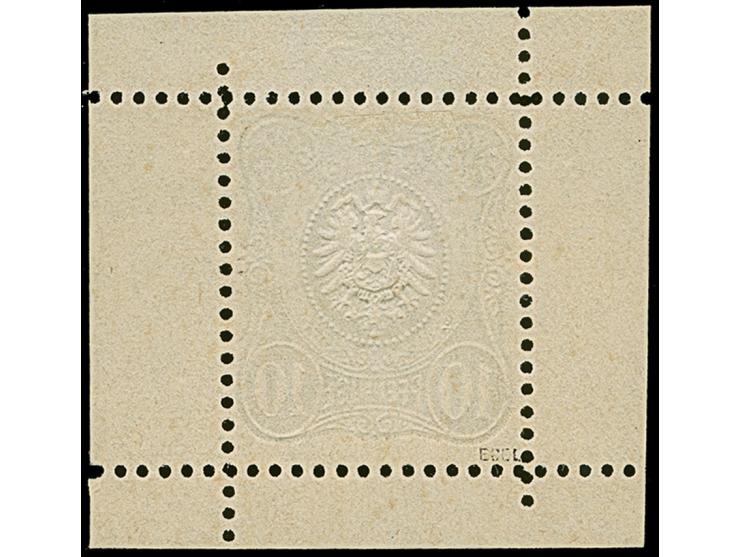 1875, 10 Pfge. als Essay im Adlermuster (nahe am endgültigen Muster) in Gelblichbraun auf weißem Papier ohne Gummierung mit K