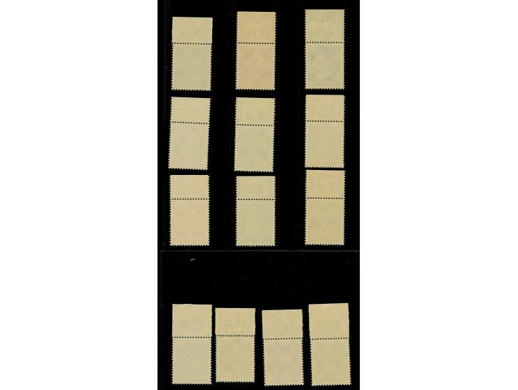 1926, Berühmte Deutsche 3-80 Pfg. kpl. mit Oberand, 20 und 30-80 Pfg. jeweils mit Plattendruck-Oberrand, die restlichen Werte