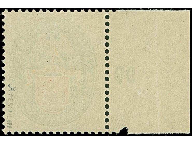 1928, Nothilfe 5 Pfg. mit stehendem Wasserzeichen, Randstück postfrisch, in tadelloser Erhaltung. Ein schönes Exemplar dieser