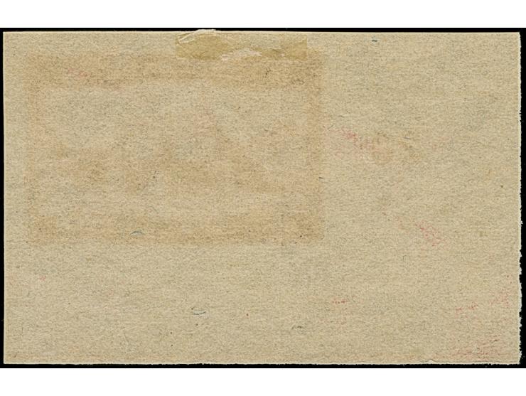 1924, Marienburg 3 M. als ungezähnter Probedruck in dunkelbräunlichrot auf Papier ohne Wasserzeichen, aus der linken unteren 