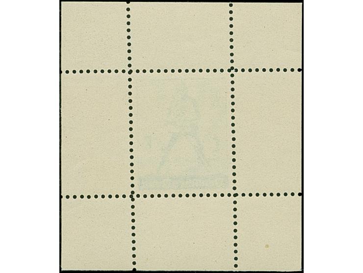 1940, Tag der Arbeit 6 Pfg. als gezähnter Probedruck in Dunkelgrün als Einzelabzug im Blockformat (56 x 63 mm) mit durchgezäh