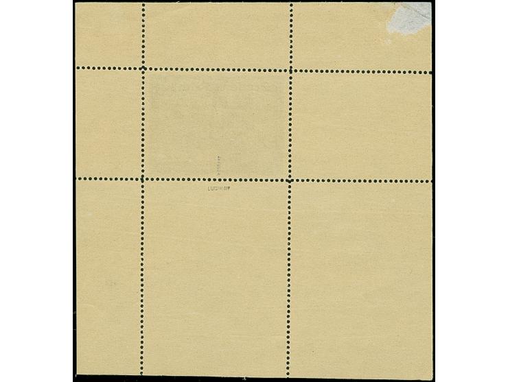 1941, Kameradschaftsblock 8 Pfg. als gezähnter Probedruck in Violettschiefer als Einzelabzug im Blockformat (95 x 99 mm) mit 