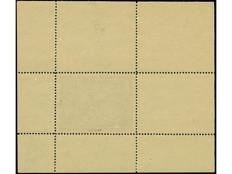 1941, Kameradschaftsblock 20 Pfg. als gezähnter Probedruck in Kornblau als Einzelabzug im Blockformat (99 x 83 mm) mit durchg