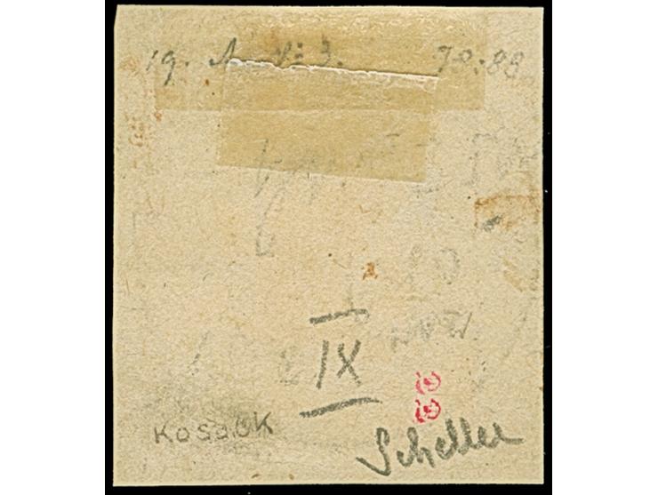 2½ a. + 25 c. on 1½ a. blue, Type IX Setting B-D-J, fresh colours, tied by cds. “ZANZIBAR 26 JUIL. 97” to small piece, very f