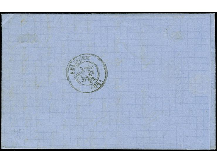 kleiner Schild 1 Gr. rotkarmin im waagerechten Paar, farbrisch, gut gezähnt und gut geprägt, sauber entwertet durch Hufeisens