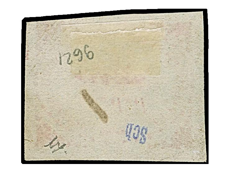 1858, Turkish Admiralty Steamship Co: &nbsp;Admiralty adhesive (-) in deep claret shade, imperforate with large margins on th