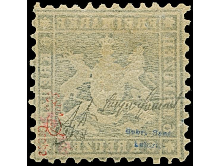 6 Kr. dunkelblau, farbfrisch, gut zentriert und einwandfrei gezähnt, ungebraucht mit unauffälligen Falzspuren. Eine seltene M