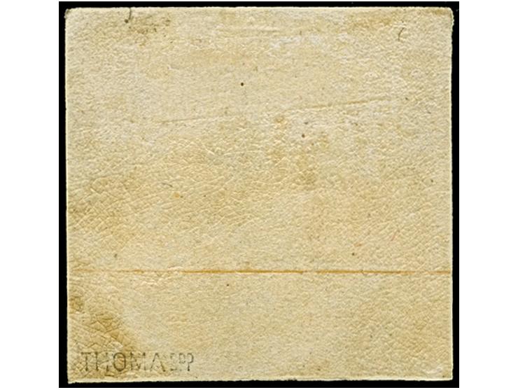 3 Kr. gelb, sehr schön farbfrisch und ausgabetypisch bis überrandig geschnitten, ungebraucht mit originaler Gummierung (etwas