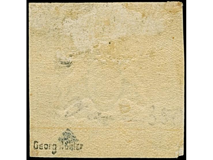 6 Kr. grün, sehr schön farbfrisch und gut geprägt, für diese Ausgabe hervorragend geschnitten, breit-bis überrandig, unten li