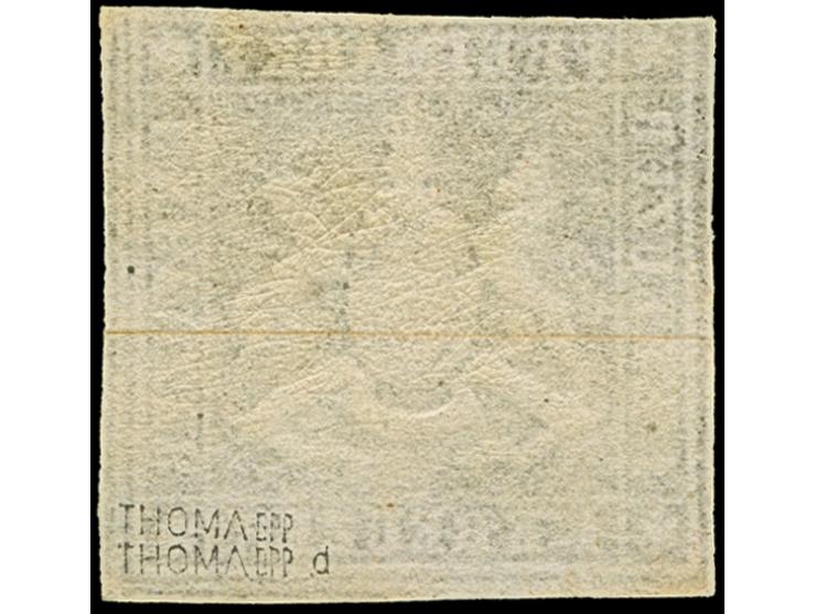 1 Kr. tiefdunkelbraun, schöne frische Farbe und gut geprägt, für diese Ausgabe gut geschnitten, oben berührt, sonst voll- bis