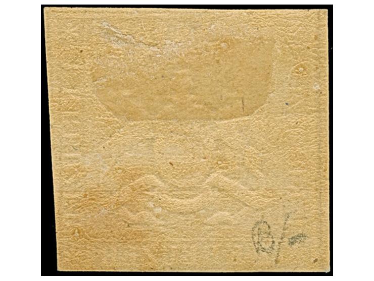 1 Kr. sepia, farbfrisch, in ausgabetypischem Schnitt, links mit schmalem Bogenrand, gute Wappenprägung, ungebraucht mit frisc