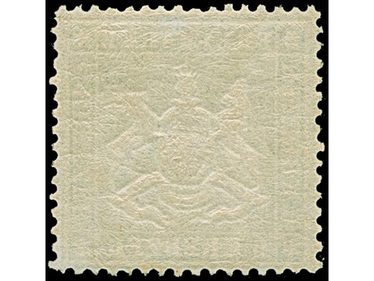 6 Kr. grün in dunkler Nuance, farbfrisch und sehr gut gezähnt, ungebraucht mit frischem Originalgummi. Ein tadelloses Exempla