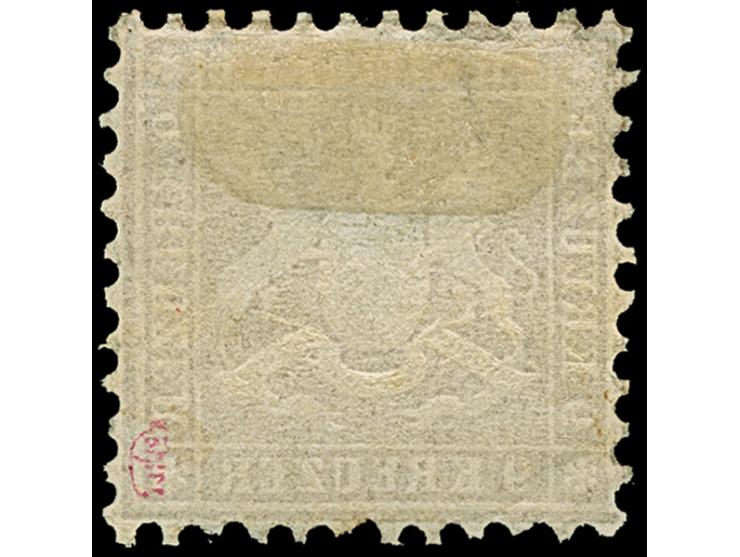 9 Kr. dunkelbraun, farbfrisch und gut gezähnt, ungebraucht mit Resten des Originalgummis. Frisch und einwandfrei. Signiert Kö