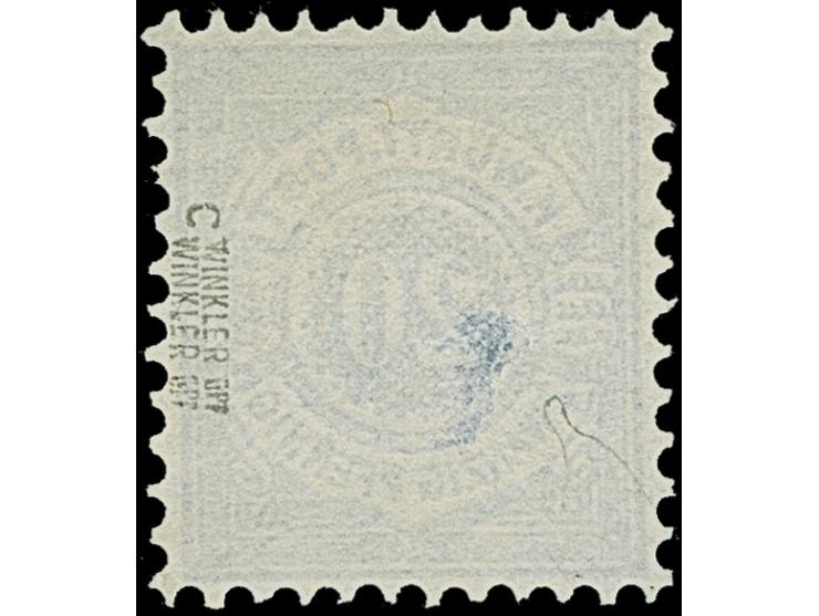 20 Pfg. dunkelkobalt, farbfrisch und gut gezähnt, ungebraucht ohne Gummi. Rückseitig kleine helle Stelle, sonst einwandfrei. 