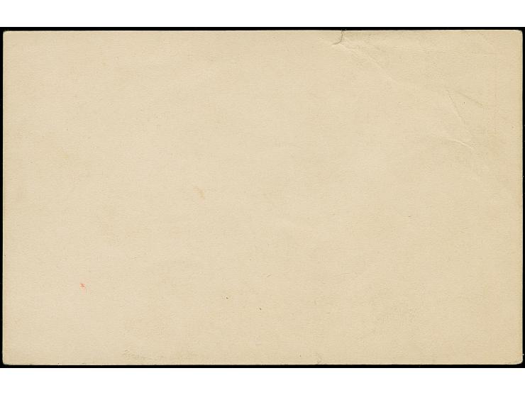 1890, Versuchsdruck 1 Mk. goldfarben, links oben auf Karton in Postkartengröße, ungebraucht. Leichte Knitterspuren und oben k