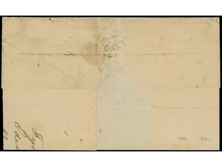 1870/74, 16 sk. green/grey, two copies, with 4 sk. red/grey, tied by no. "51" with adjacent c.d.s. "ODENSE 18 2" (1872) to 2n