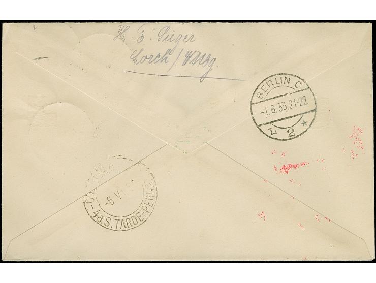 DÄNEMARK: 1933, 2. SAF, Anschlussflug Berlin, Brief nach Recife