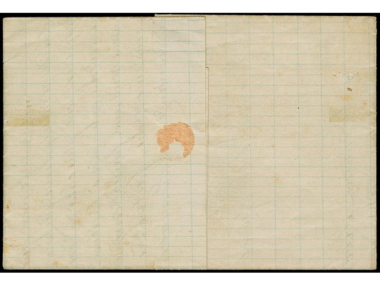 10 C. ockerbraun, Spitzen nach oben, farbfrisch, sauber entwertet durch Federkreuz-Entwertung auf vollständigem Faltbrief mit