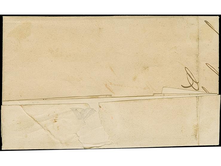 "147" UIHLINGEN sauber auf 3 Kr. auf gelb, mit klar nebengesetztem Ra2 auf komplettem Faltbrief 1853 aus Neuhaus bei Tiengen,