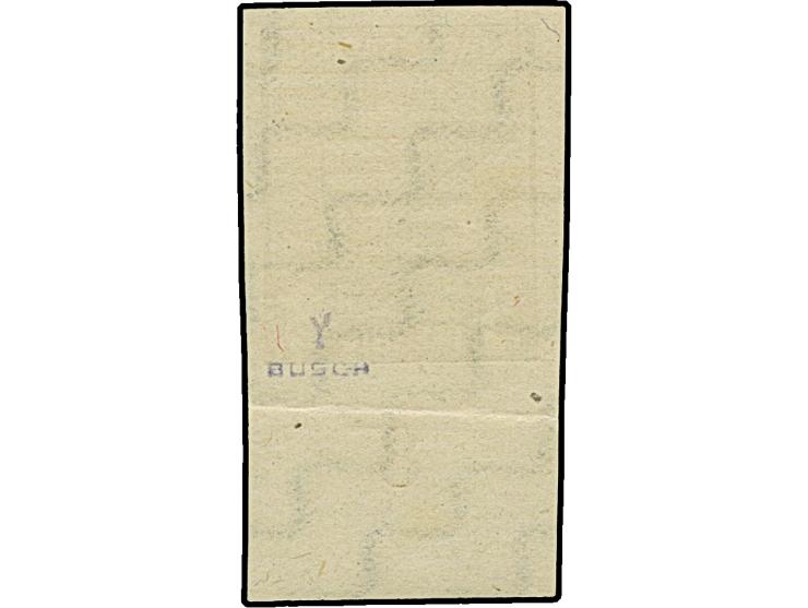 1945, Wappen 3 Pfg. mit Wasserzeichen “Stufen steigend”, Unterrandstück, allseits breitrandig und postfrisch. Marke tadellos,