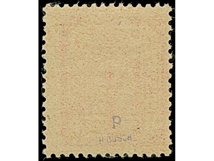 1945, Ziffern 12 Pfg. karminrot, Probedruck auf grauem Papier mit typischer faseriger Zähnung K 13:12 ½, postfrisch und tadel