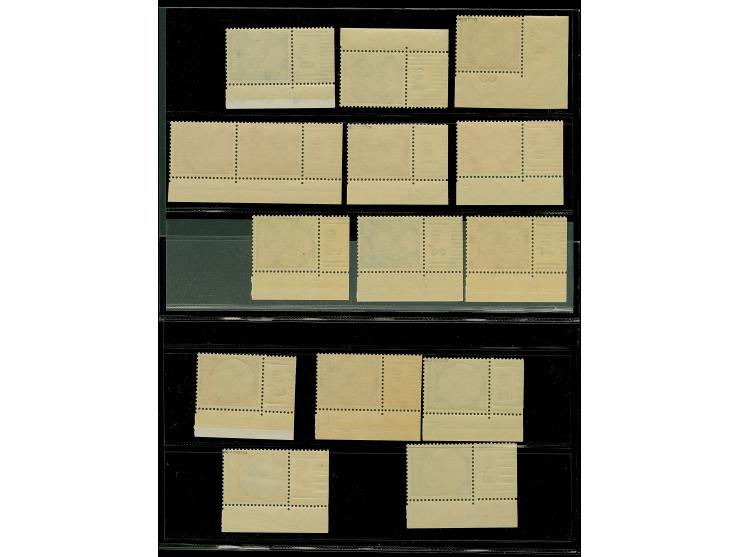 1933, Hindenburg 3-100 Pfg. mit Wasserzeichen 2, kompletter Satz mit Walzendruck-Oberrändern (3 Pfg. Plattendruck) und bis au