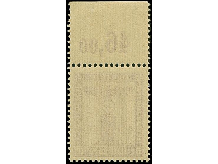 1942/44, Partei-Dienstmarke 40 Pfg. mit Plattendruck-Oberrand mit Reihenwertzahl-Abart “46” statt “36”. Die postfrische Marke