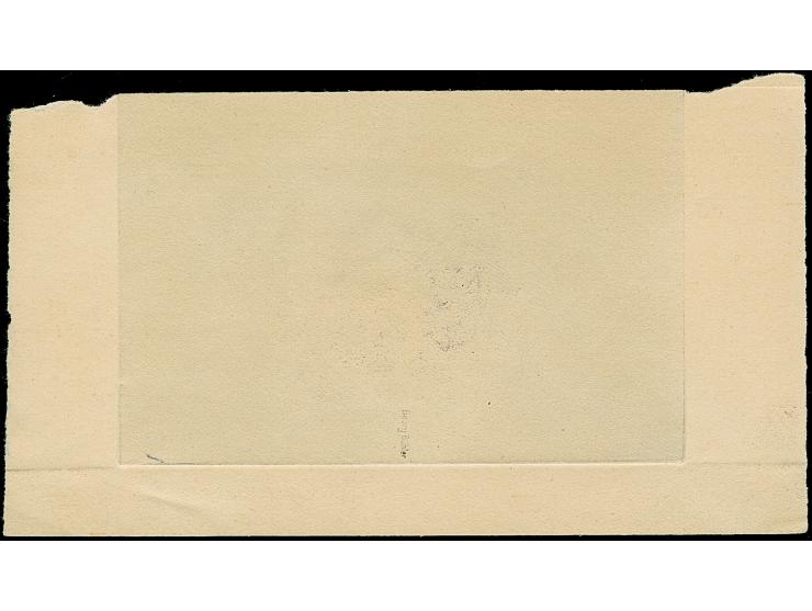 1942, Deutsches Derby 25 Pfg. als ungezähnter Probedruck in Schwarz mit geänderter Inschrift und Wertangabe als Einzelabzug i