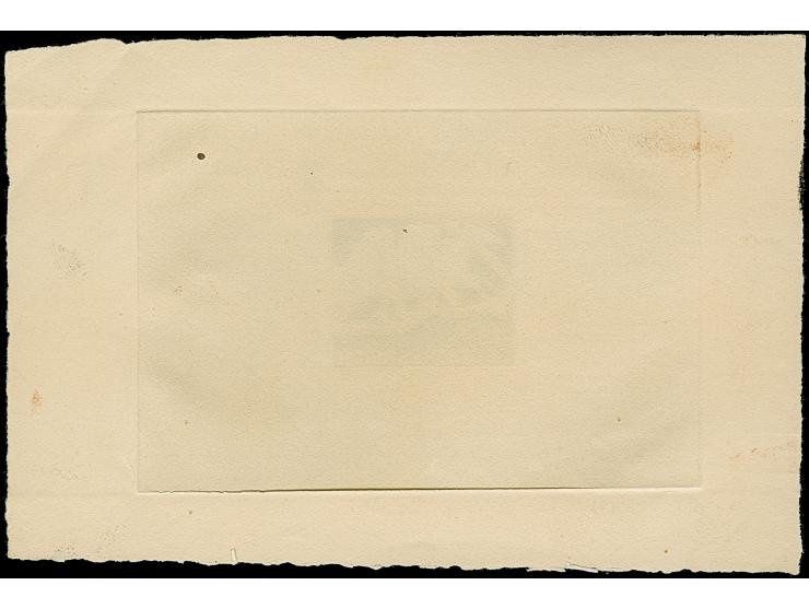 1942, Braunes Band 42 Pfg. als ungezähnter Probedruck in Schwarz als Einzelabzug im Blockformat (124 x 85 mm) mit Bleistiftda