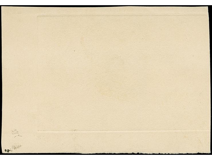 1942, Europäischer Postkongress (12 Pfg.) als ungezähnter Phasendruck des Mittelstücks in Schwarz als Einzelabzug im Blockfor