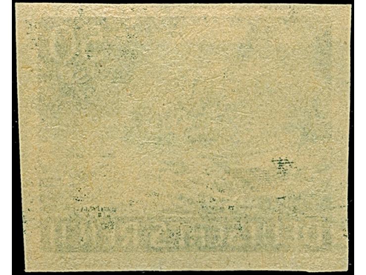 1943, Tag der Wehrmacht 50 Pfg. als ungezähnter Probedruck auf dünnem, gelblichen, holzhaltigen Papier ohne Gummierung (hier 