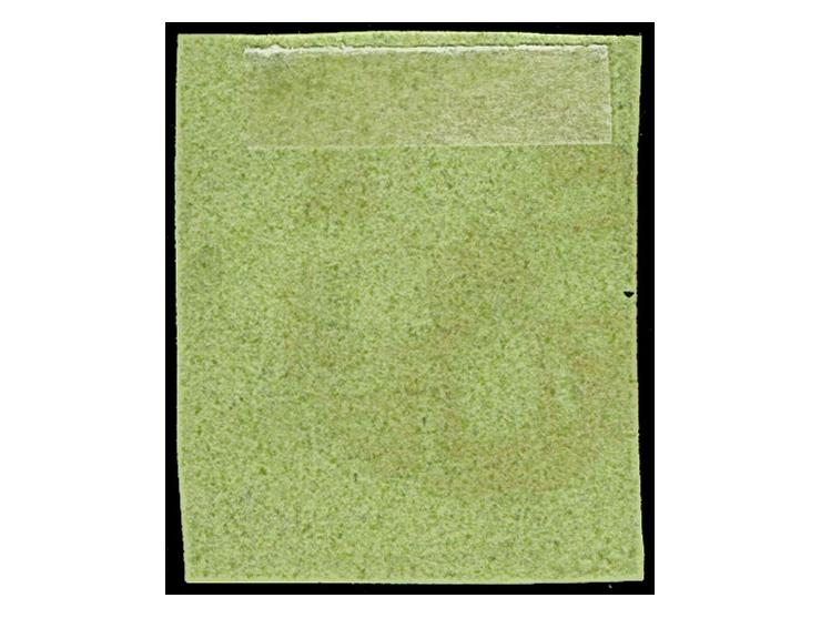 1846, Großer Adler 5 C. auf lebhaftgelboliv, farbfrisch, links teils mit der Randlinie geschnitten, sonst breitrandig, sauber