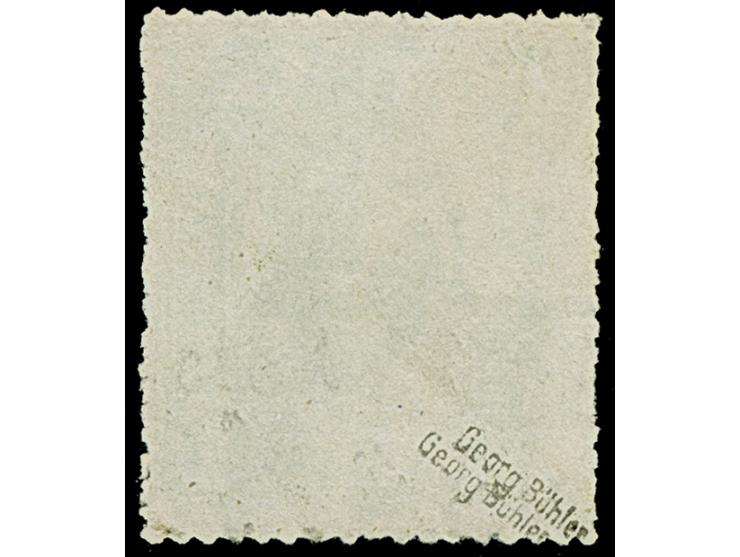 5 Grote dunkelgelblichgrün auf gestrichenem Papier, farbfrisch und gut durchstochen, sauber gestempelt, bis auf eine schwache