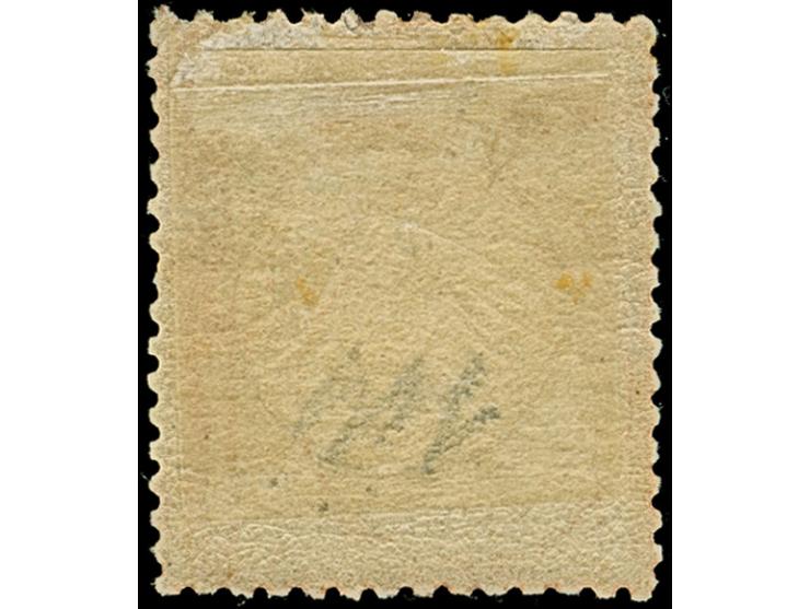 9 Kr. mittelrotbraun, farbfrisch, gut geprägt und normal gezähnt. Die ungebrauchte Marke mit Falz ist in einwandfreier Erhalt