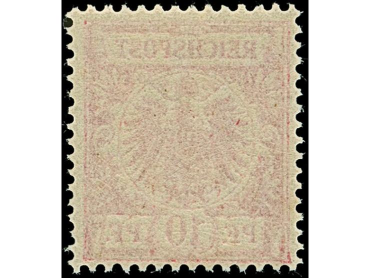 10 Pfg. magenta (dunkelkarmin quarzend), ist farbfrisch und sehr gut gezähnt, ungebraucht mit voller Originalgummierung und i