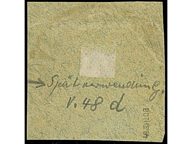 Krone/Adler 20 Pfg. violettultramarin mit klarem EKr. “SHANGHAI DP *a 2.10.00” auf Briefstück. Die farbfrische Marke hat klei