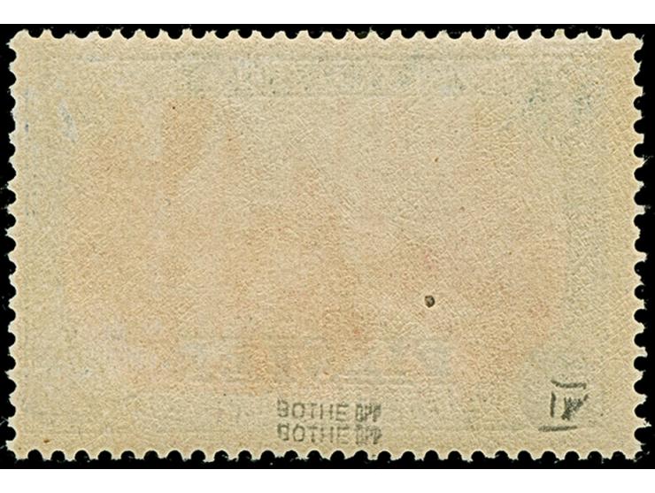 1902/04, Reichspost 25 Pia. auf 5 M. in Type II mit doppeltem Aufdruck in Type II, ungebraucht mit winzig heller Stelle und w