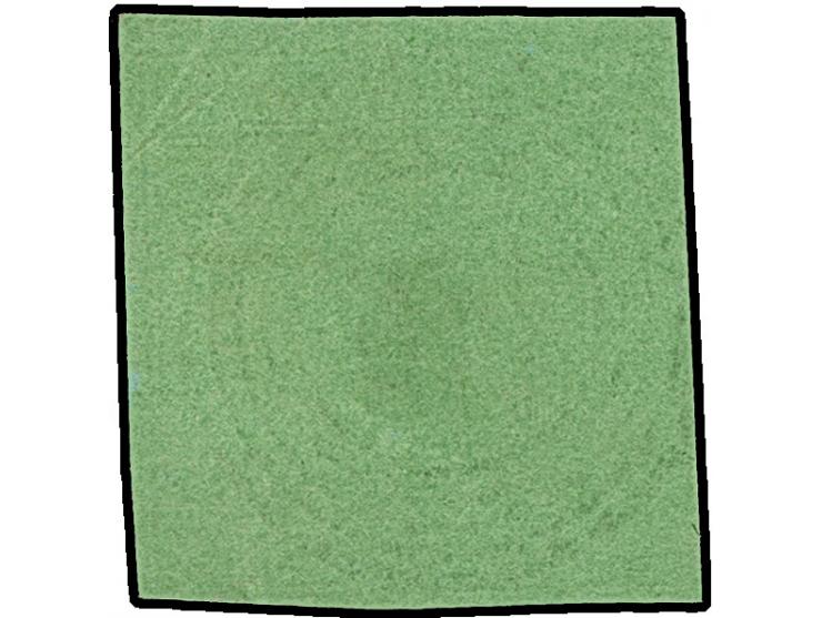 "176" BRONNBACH, zentrisch und klar auf 3 Kr. Auf grün, leicht berührt bis überrandig. Links unten kleine Eckbüge, sonst tade