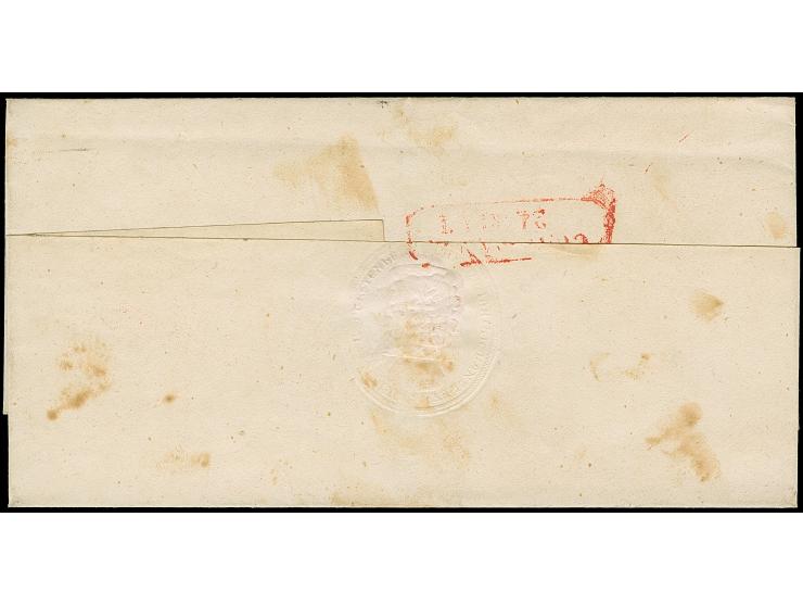 1 Kr. schwarz und 3 Kr. auf grün, mit Nr. "27" und nebengesetztem Ra2 "DONAUÖSCHINGEN 23 Okt." und Uhrradstempel "11" (Gotten