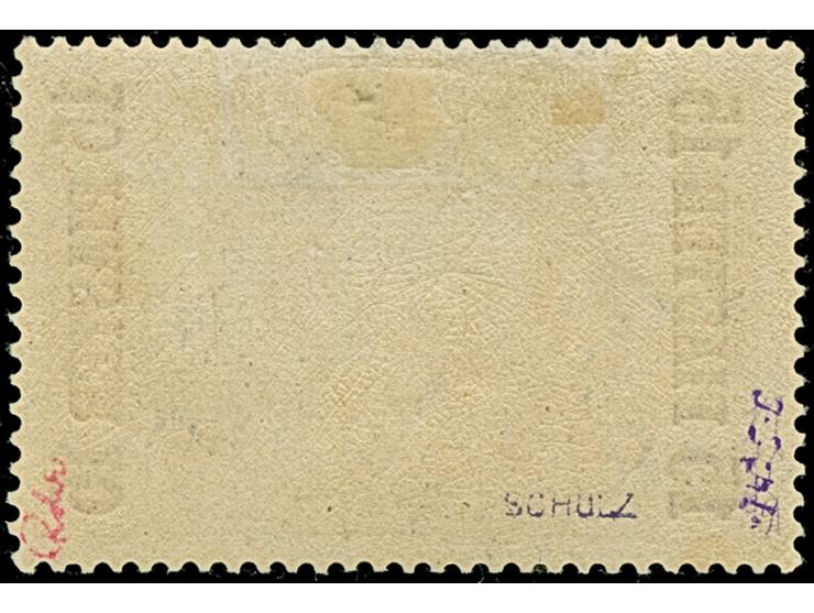Amtlich nicht ausgegeben: 1902, 15 Pia. auf 3 M. in Type II, mit Aufdrucktype II (A oben mit Serifen), ungebraucht und in tad