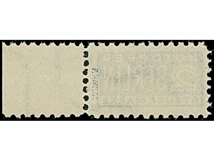 Notopfer 2 Pfg. gezähnt L 11¾ : 13½ und mit Wasserzeichen 3X mit Plattenfehler “X” (Feld 90), Randstück, postfrisch und in ei