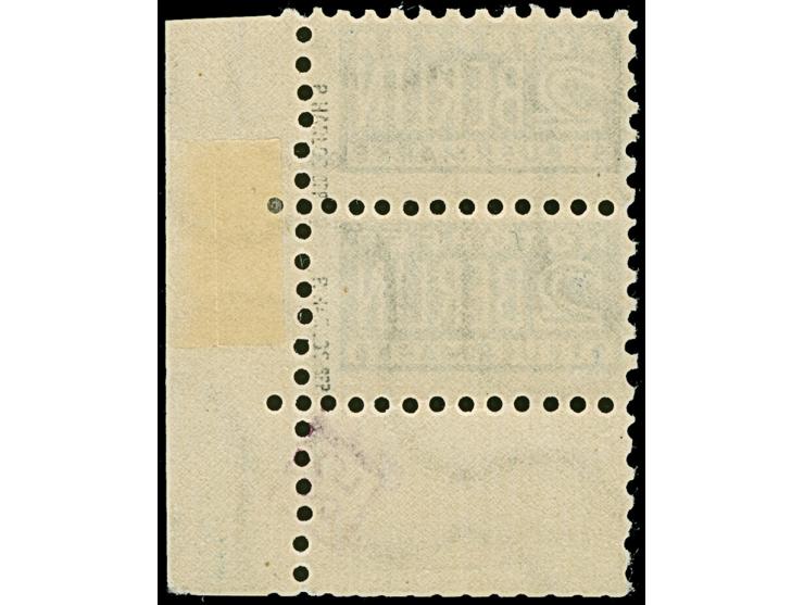 1950, Notopfer 2 Pfg. dunkelblau, gezähnt K 11¼ : 11 und mit Wasserzeichen 3X im senkrechten Paar und Leerfeld aus der rechte