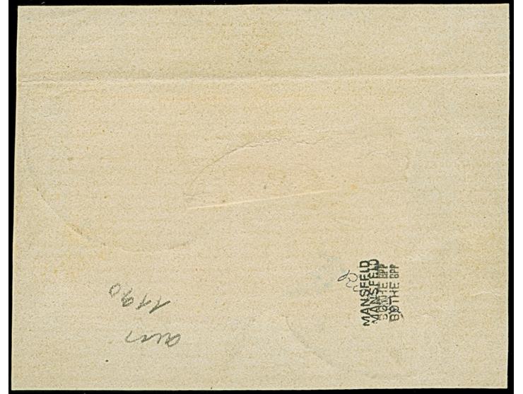 1900/03, 6 Pes. 25 cts auf Reichspost 5 M., Type I ohne Nachmalung mit Stempel “TANGER (MAROCCO) DP 26.3.02” auf Briefstück. 