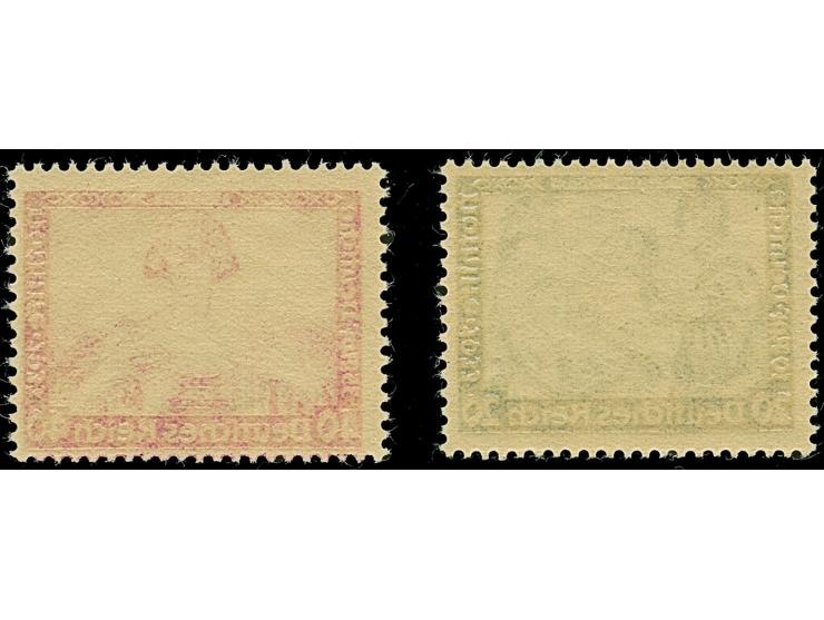 1933, Wagner 20 Pfg. in B-Zähnung und 40 Pfg., postfrisch, tadellos. Unsigniert, jeweils Fotoattest H.-D. Schlegel BPP (2025)