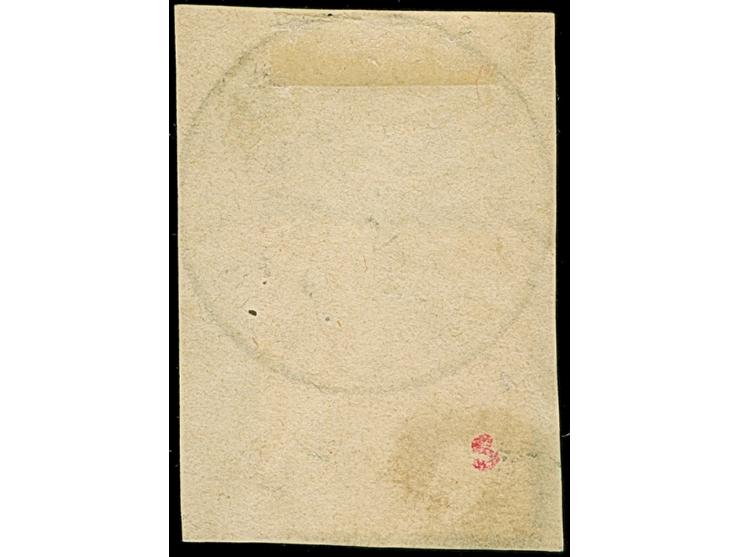 1888, 5 Pfg. violettpurpur mit klarem Stempel “OTYIMNGUE DSWA 15.9.90” auf Briefstück. Die Marke mit wenigen verkürzten Zähne