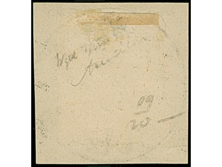 1899/1900. Diagonalaufdruck 50 Pfg. mit Stempel “YAP KAROLINEN 6.11.99” (Sorte II) auf Briefstück. Die farbfrische Marke ist 