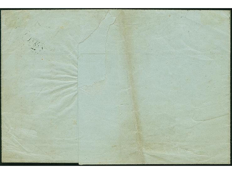 1850,1 Sch. dunkelblau im senkrechten Paar, schöne tiefe Farbe und breit-bis überrandig, unten mit kleinem Teil der Nachbarma